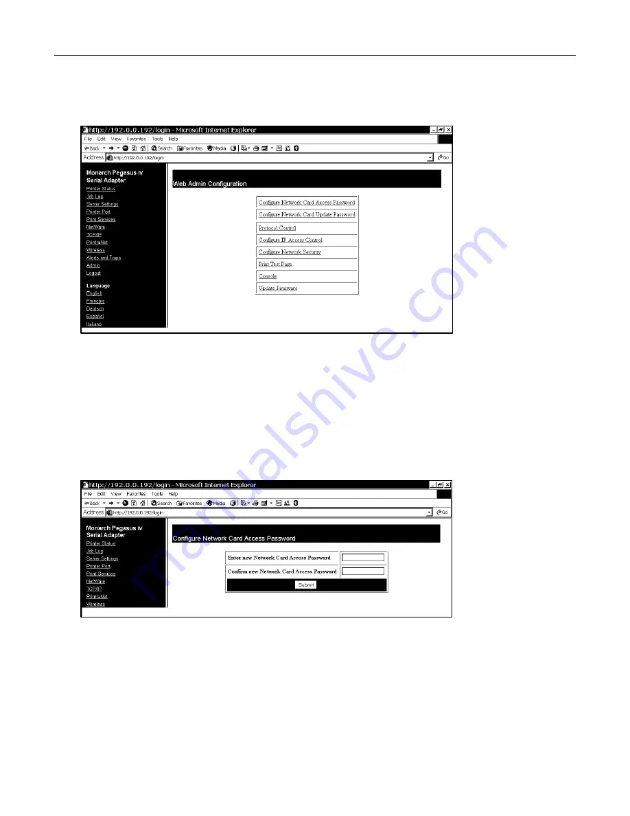 Avery Dennison Monarch 9460 SNP System Administrator Manual Download Page 38