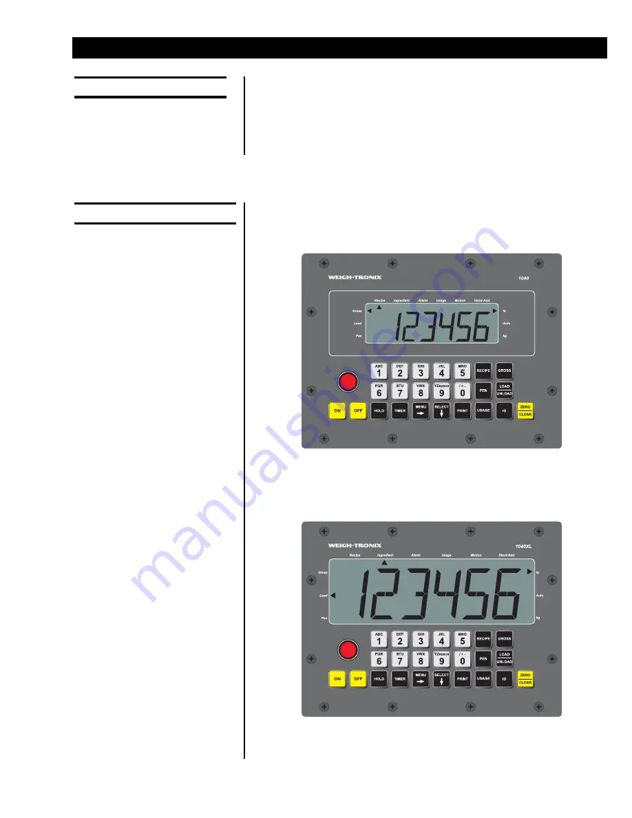 Avery Weigh-Tronix 1040/XL User Instructions Download Page 7