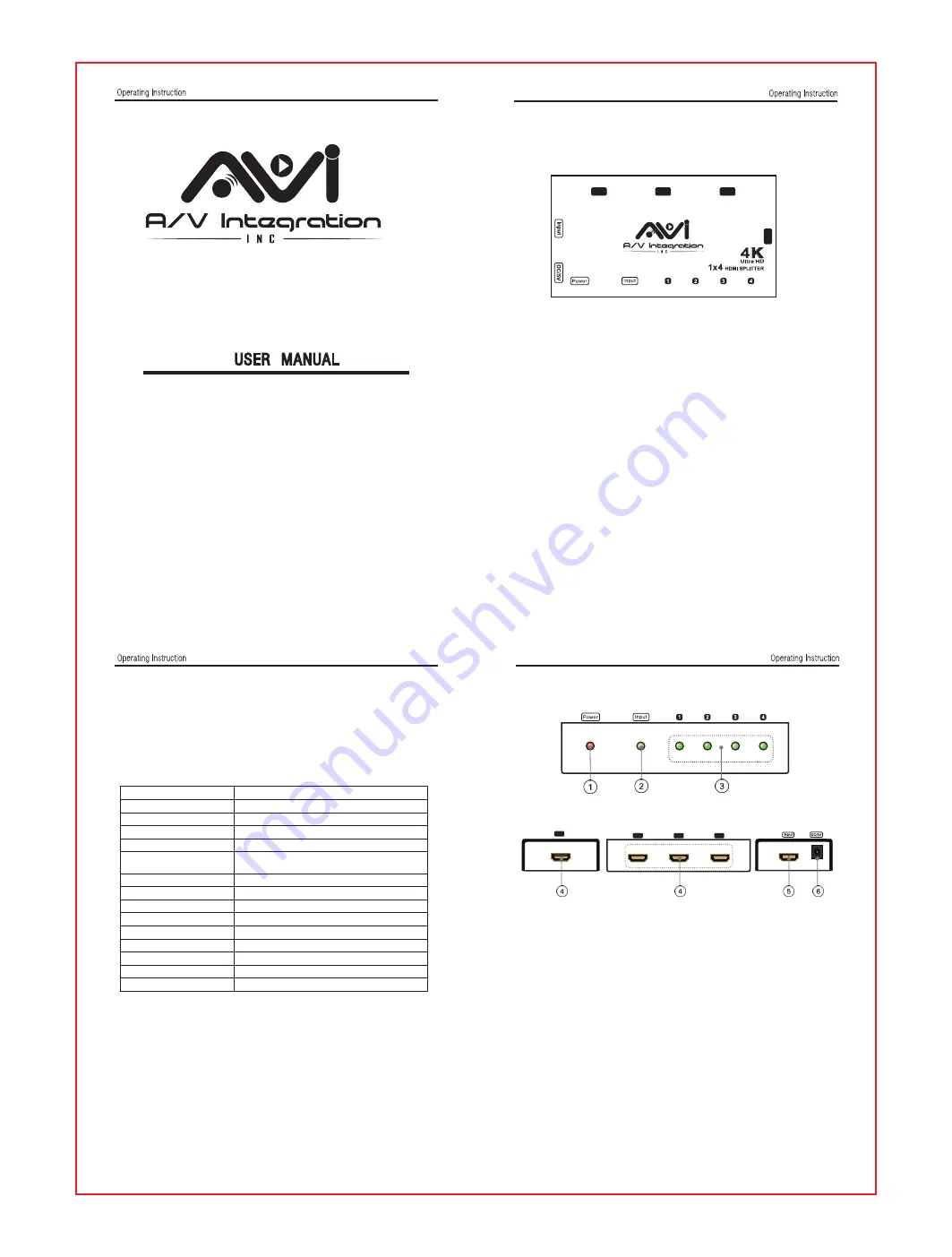 AVI AVISP4K104 User Manual Download Page 1