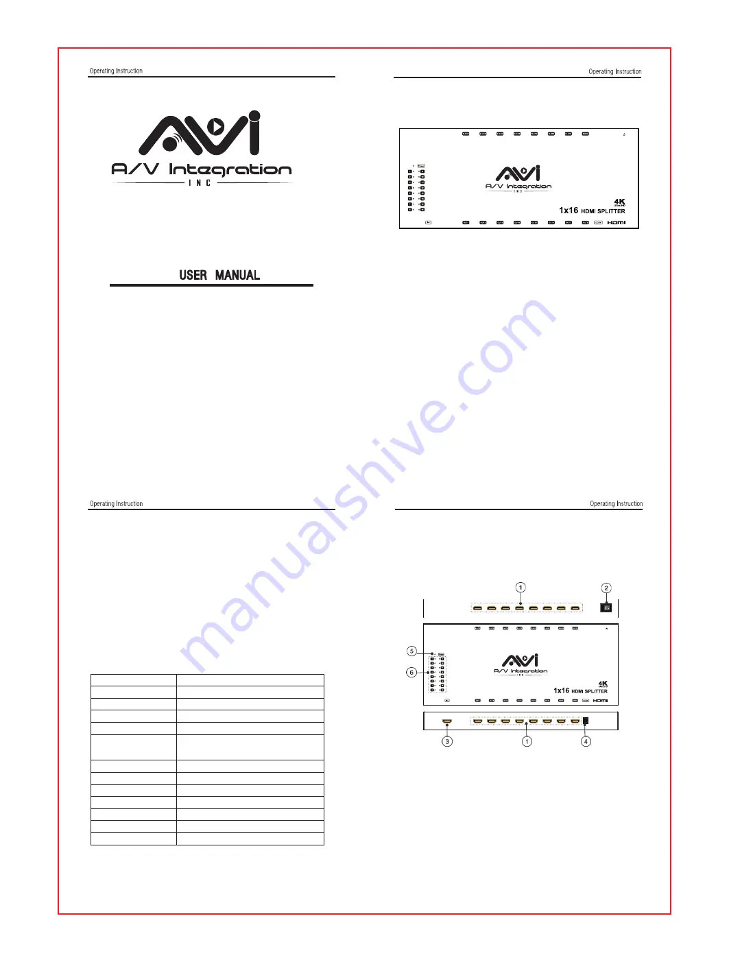 AVI AVISP4K116 Скачать руководство пользователя страница 1