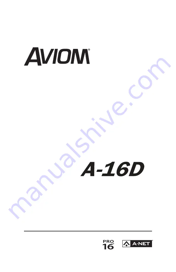 Aviom A-16D A-Net User Manual Download Page 1