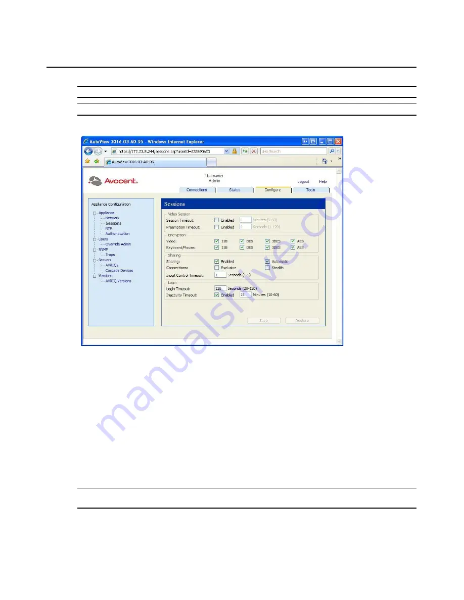 Avocent AUTOVIEW 3008 Скачать руководство пользователя страница 58