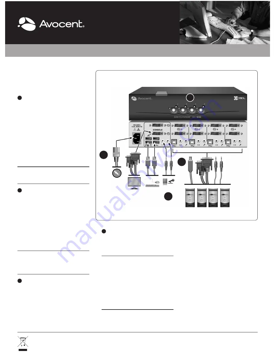 Avocent SwitchView SC540 Quick Installation Manual Download Page 1