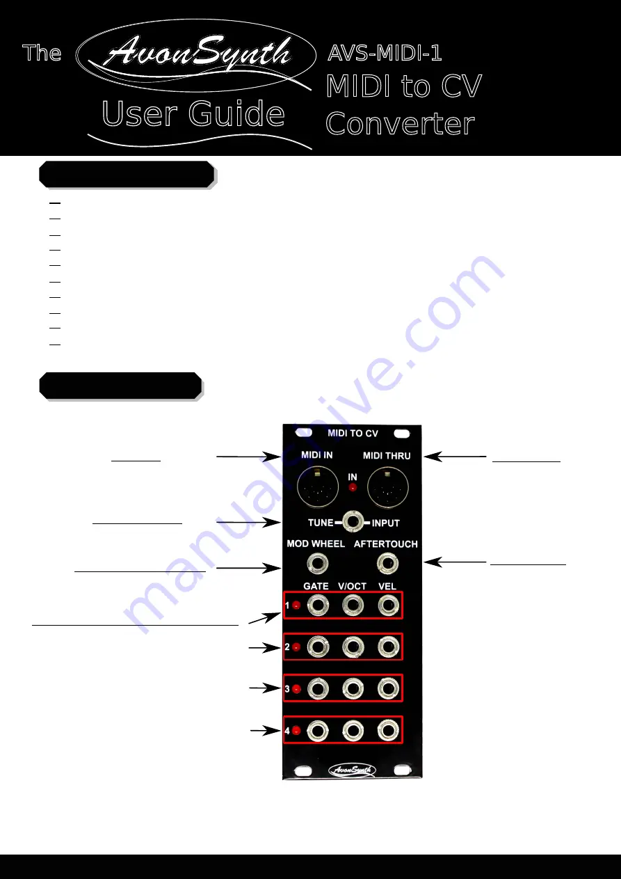 AvonSynth AVS-MIDI-1 User Manual Download Page 2