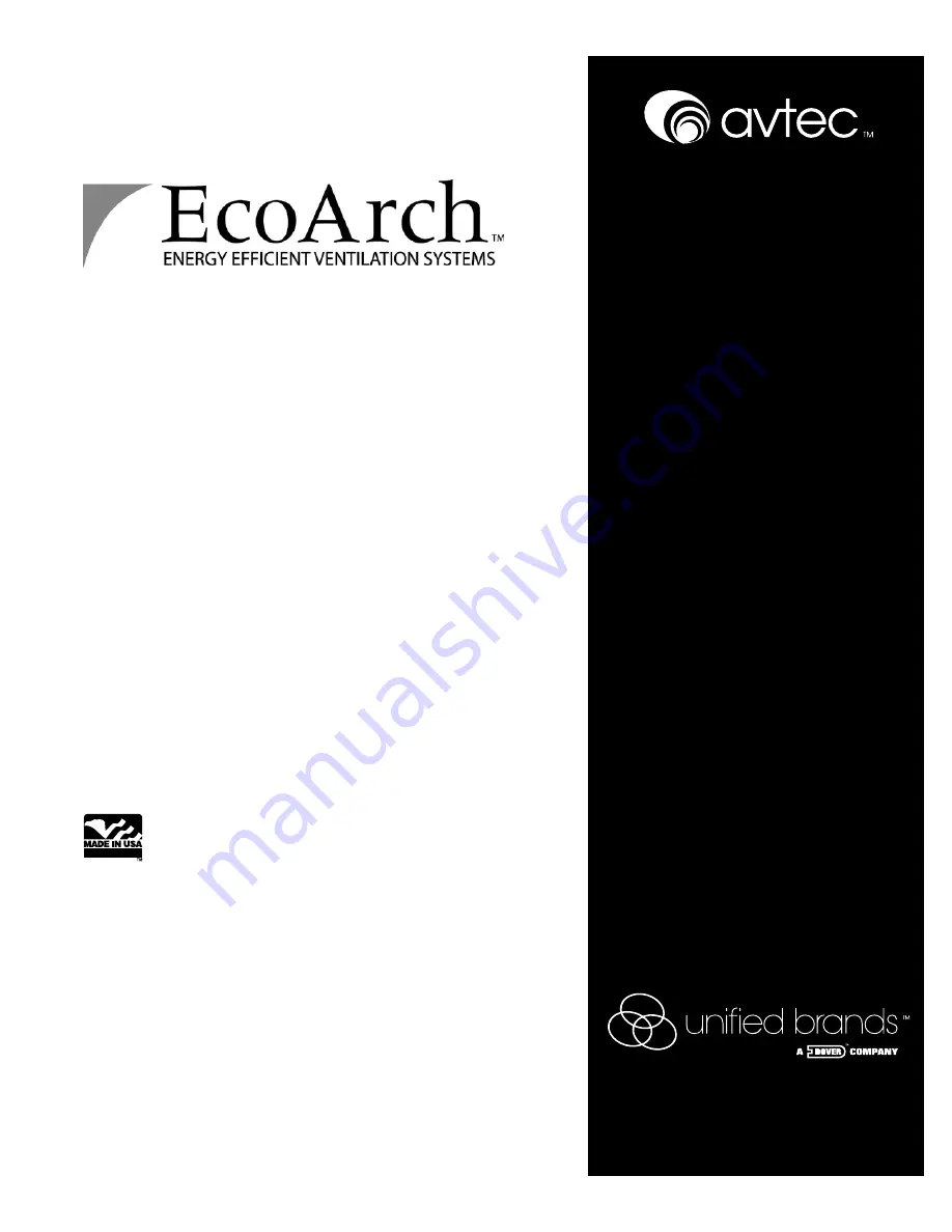 Avtec ecoarch Operator'S Manual Download Page 1