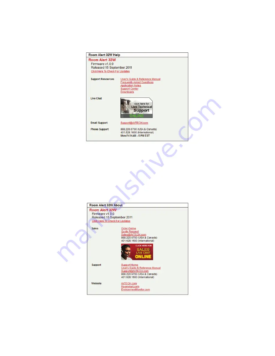 Avtech Room Alert 32W User Manual And Reference Manual Download Page 34