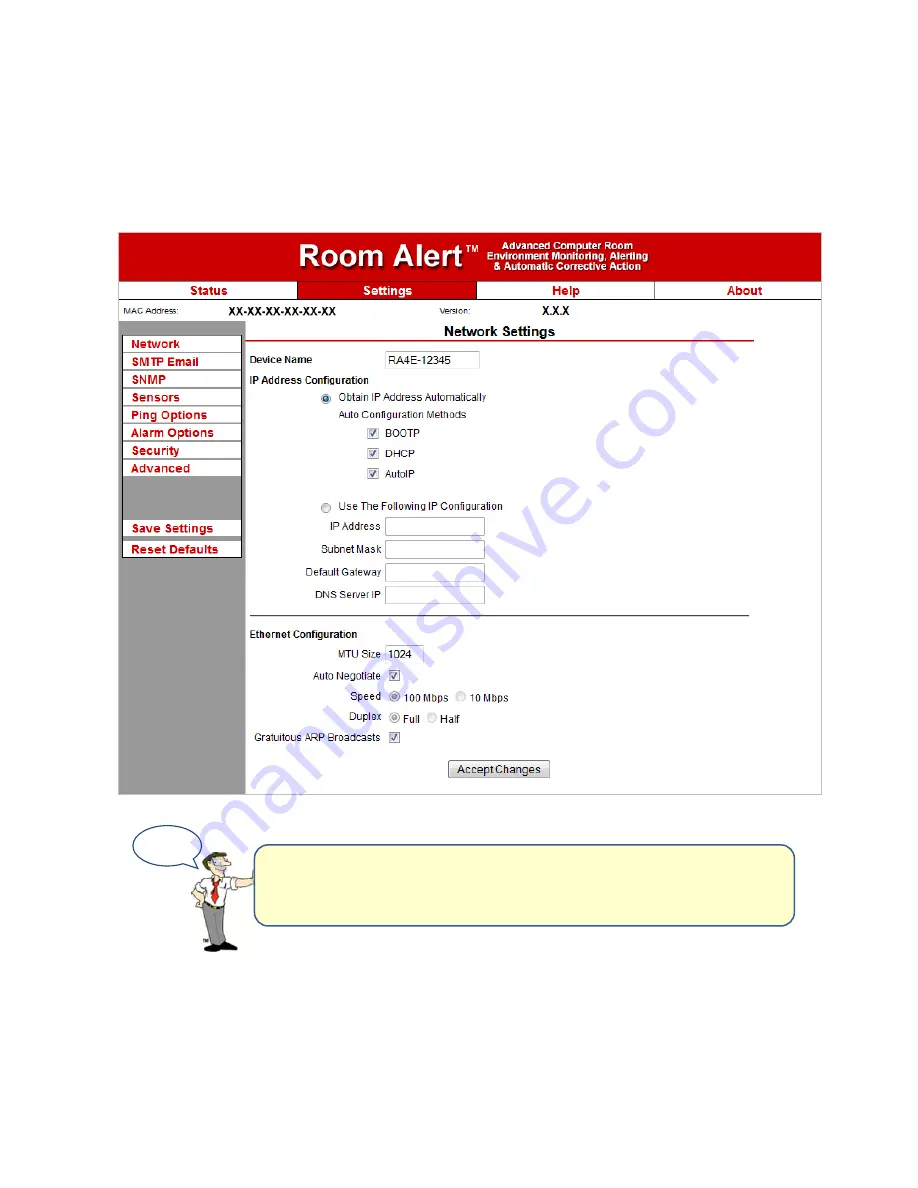 Avtech Room Alert 4E Скачать руководство пользователя страница 18