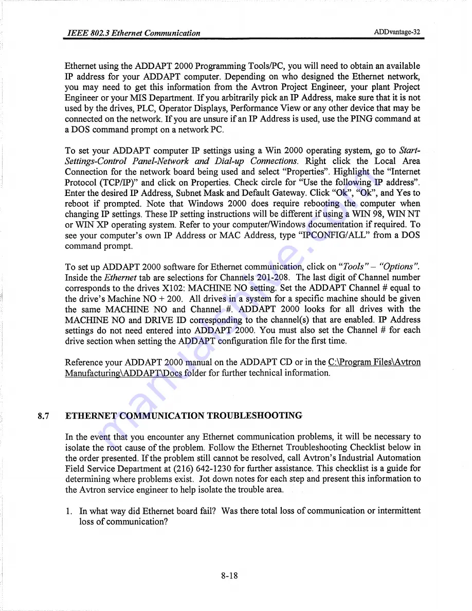 Avtron ADDvantage-32 Manual Download Page 254