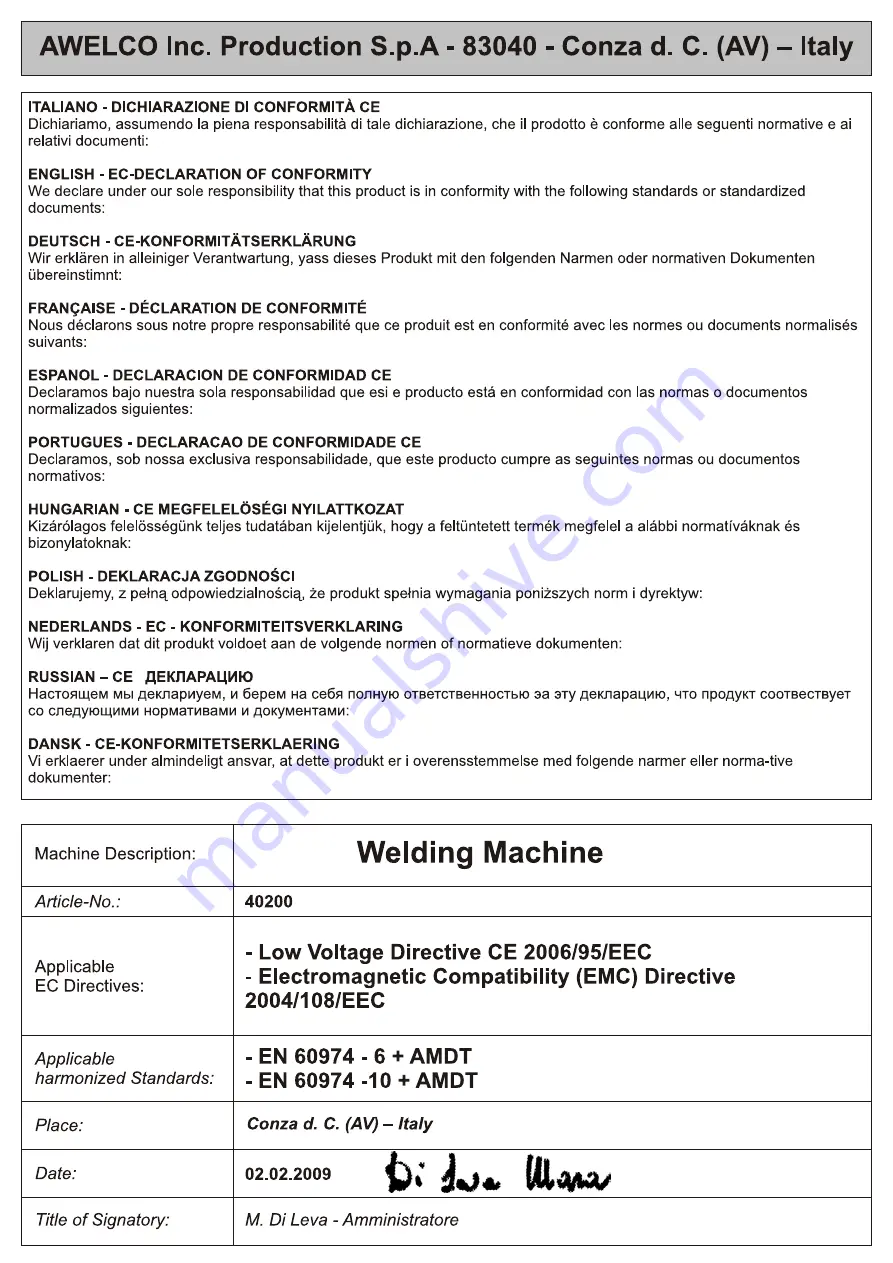 AWELCO 40200 User Manual Download Page 18