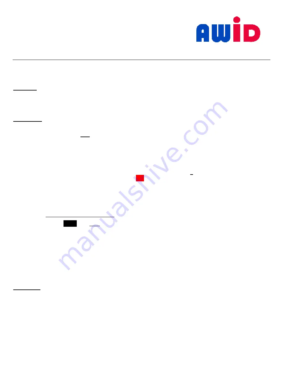 AWID MR-1824HiLo Installation Sheet Download Page 1