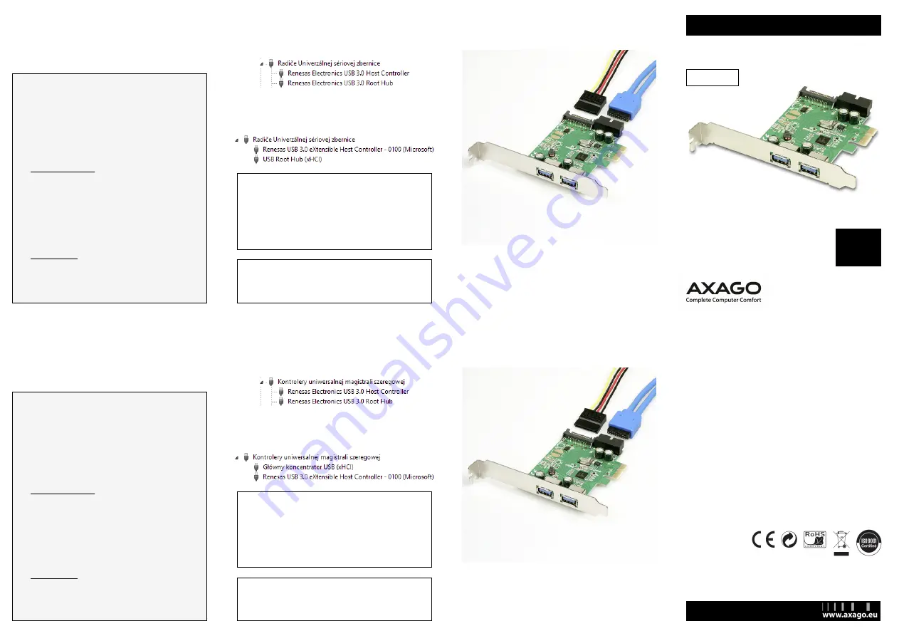 AXAGO PCEU-232R Quick Installation Manual Download Page 2