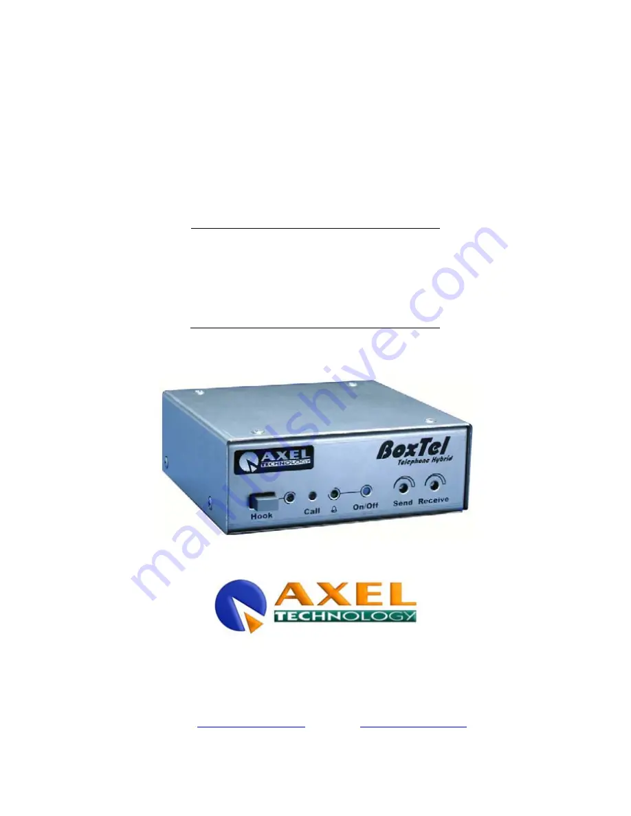 Axel A112010000 Operating Manual Download Page 1