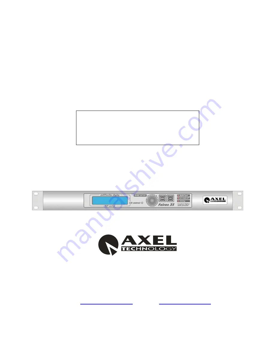 Axel Falcon 35 MKII Скачать руководство пользователя страница 1