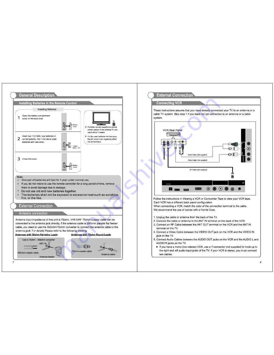 AXESS ELECTRONICS TV1701-15 Instruction Manual Download Page 7