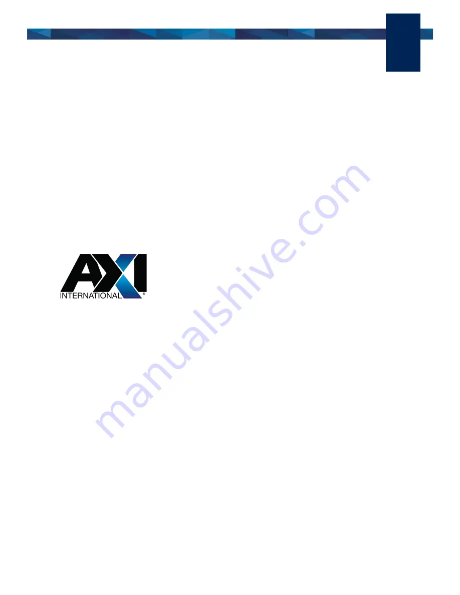 Axi FPS Compact Series Instruction, Operating, & Maintenance Manual Download Page 1