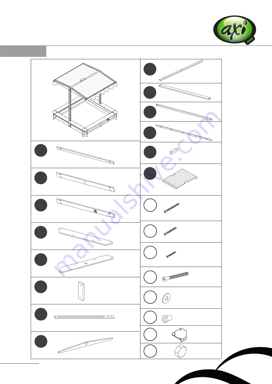 Axi LILY SANDBOX WITH ROOF Instruction Manual Download Page 4