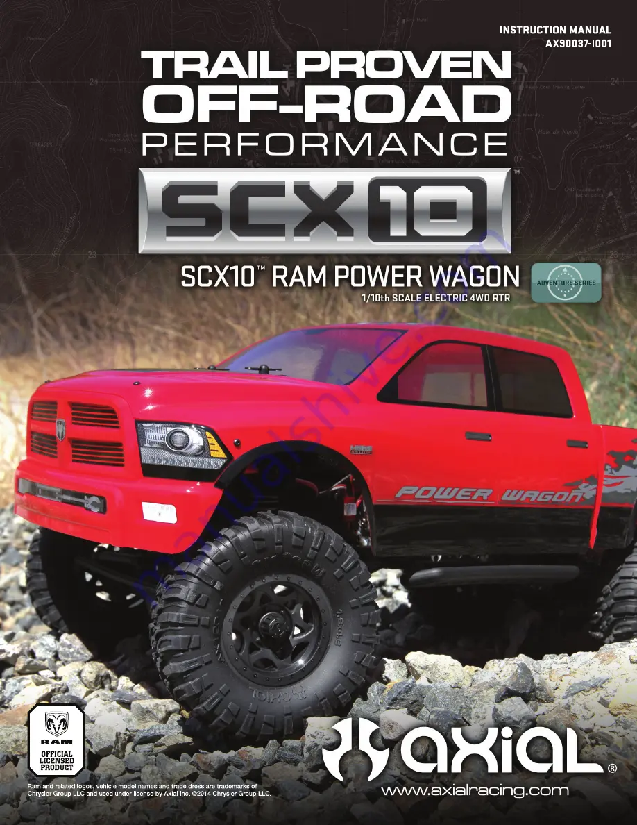 Axial SCX10 RAM Power Wagon Instruction Manual Download Page 1