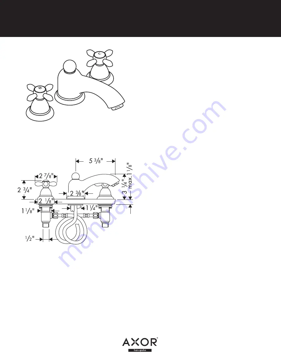 Axor Carlton 17133001 Specification Sheet Download Page 1