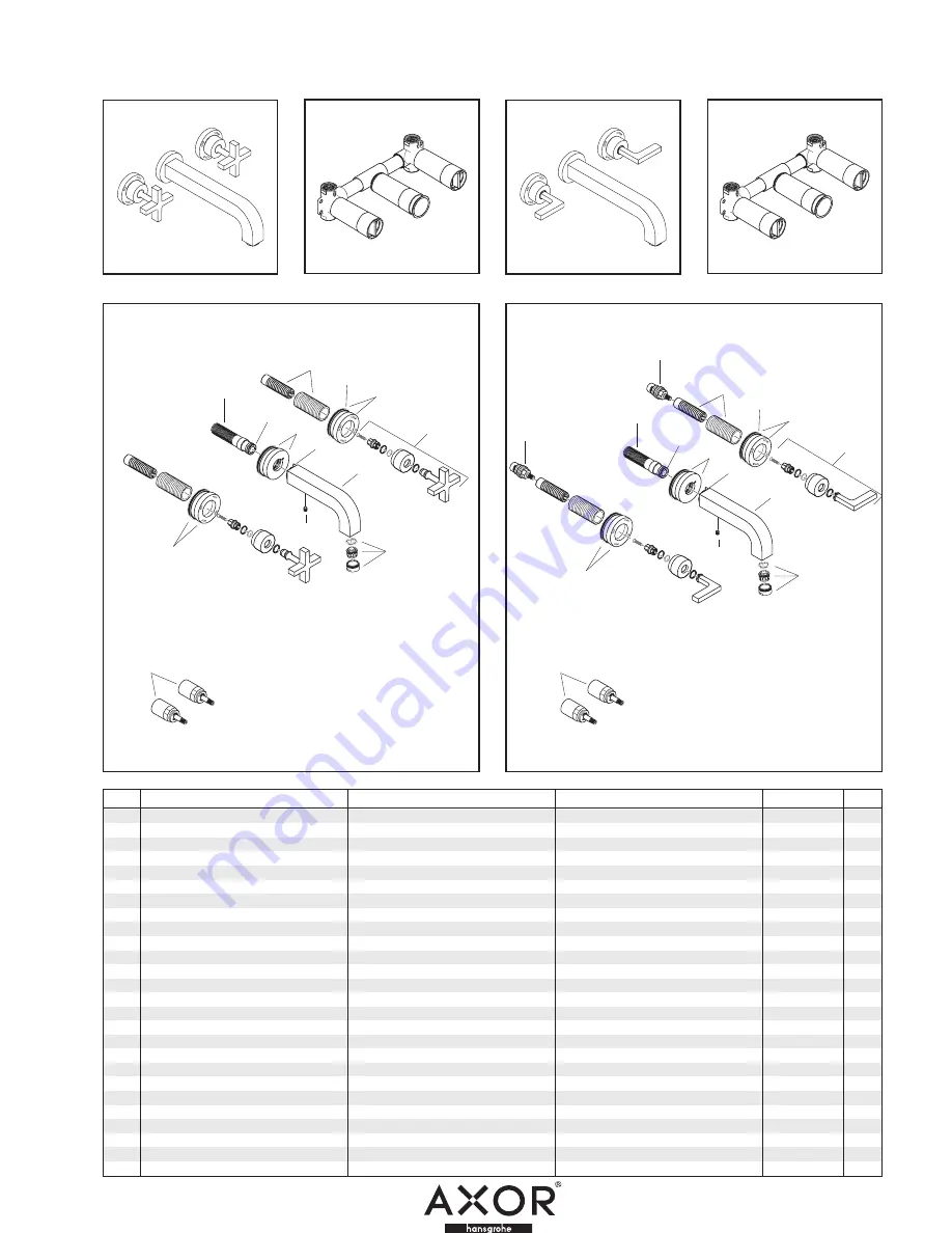 Axor Citterio 10303181 Parts List Download Page 1