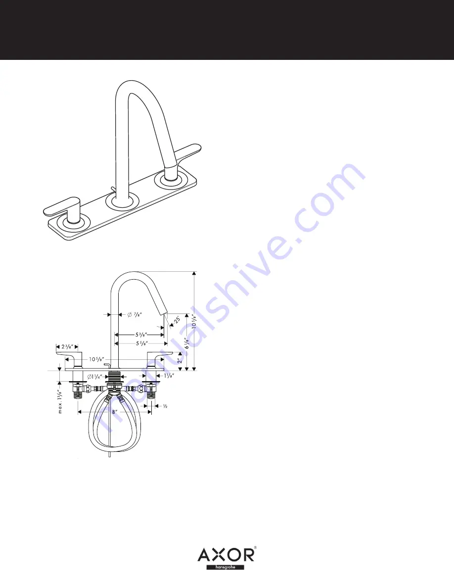 Axor Citterio M 34134001 Specification Sheet Download Page 1