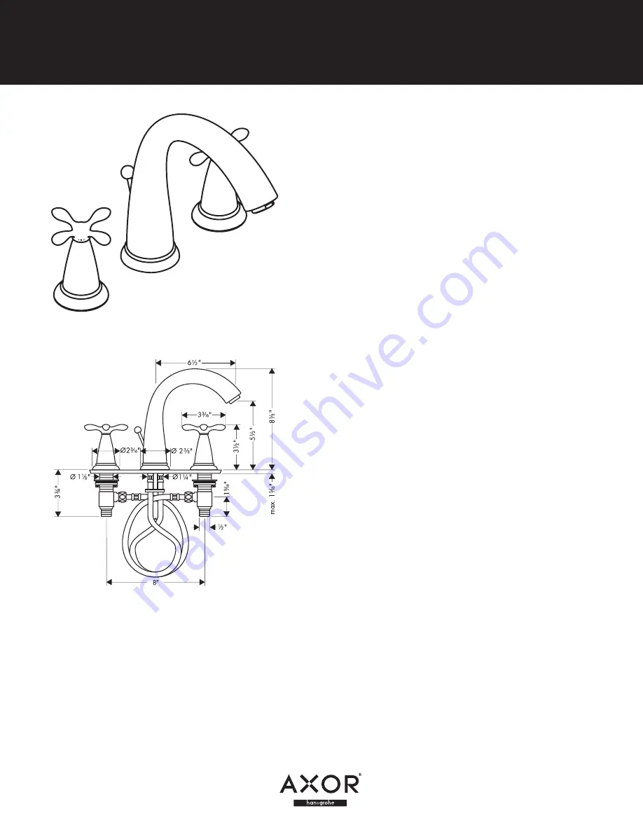 Axor Phoenix 17114XX1 Specification Sheet Download Page 1