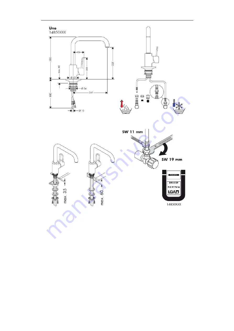 Axor Uno 14850 Series Скачать руководство пользователя страница 10