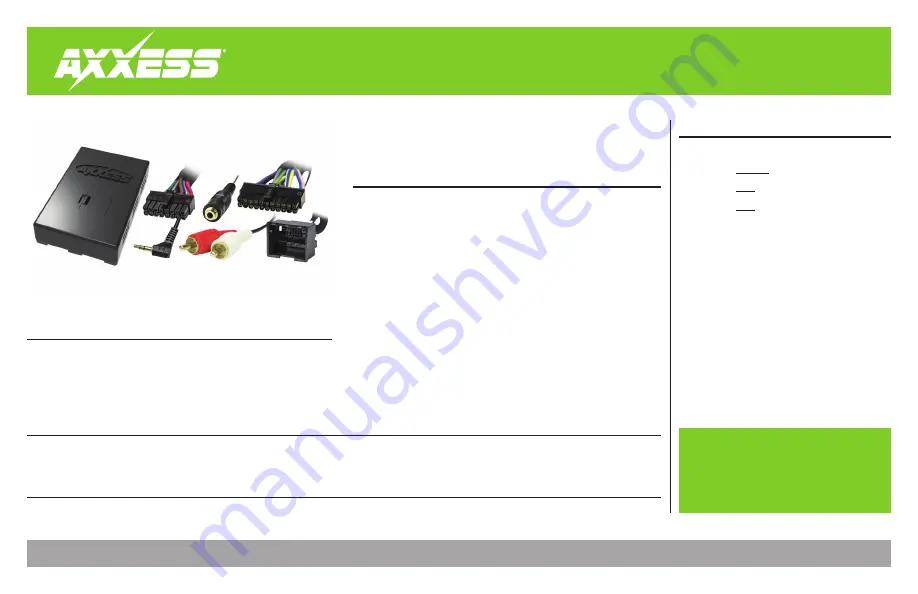 Axxess AX-GMLAN44-SWC Скачать руководство пользователя страница 1