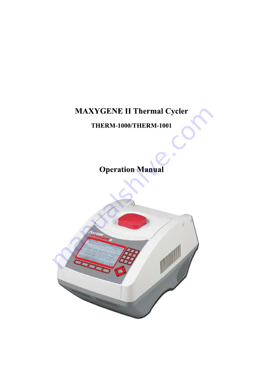 Axygen MAXYGENE II Operation Manual Download Page 1