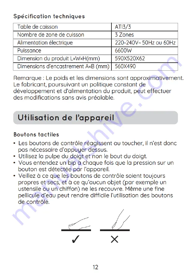 AYA ATI3/3 Instructions For Use Manual Download Page 12