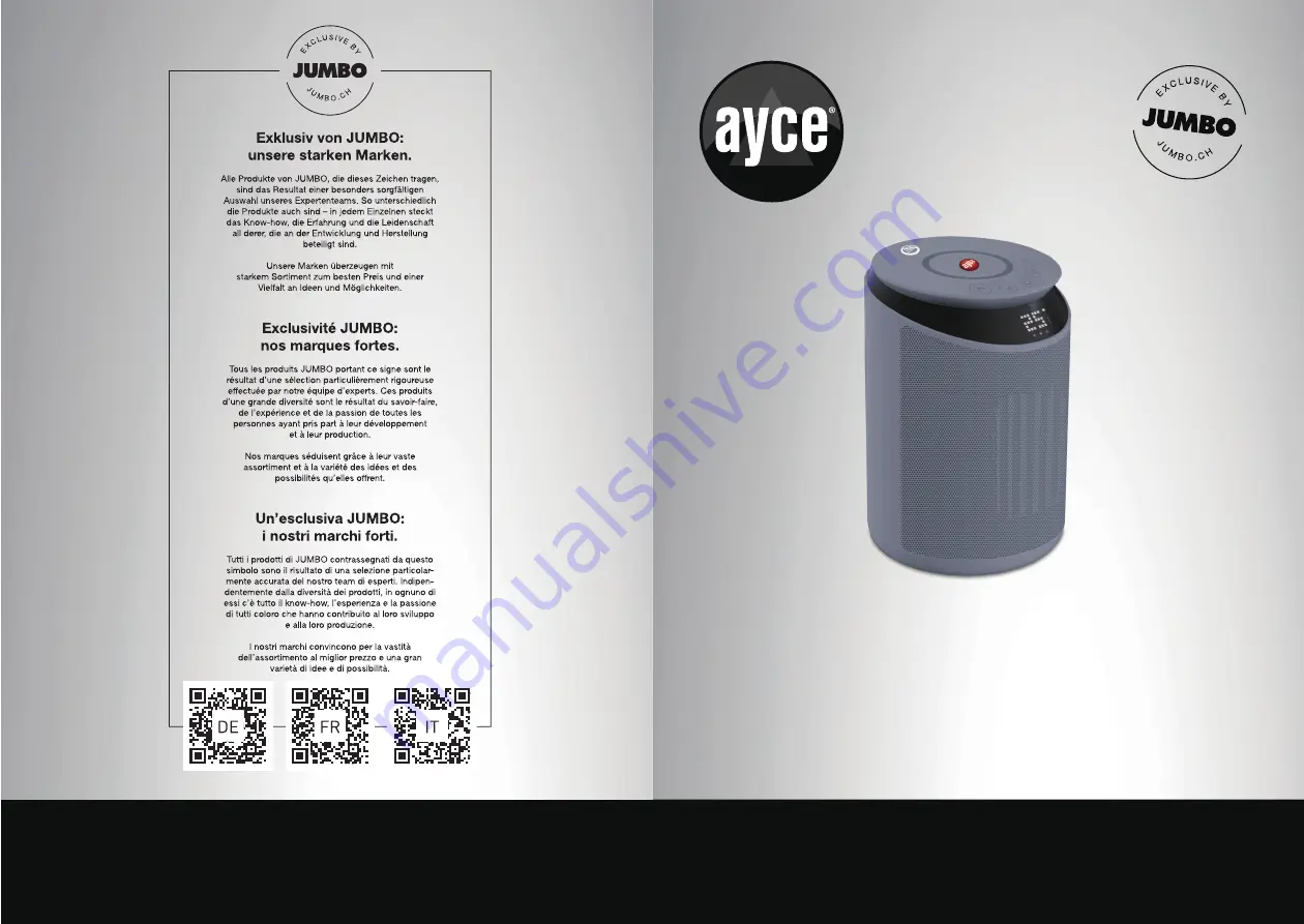 Ayce PT2000W Original Instructions Manual Download Page 1