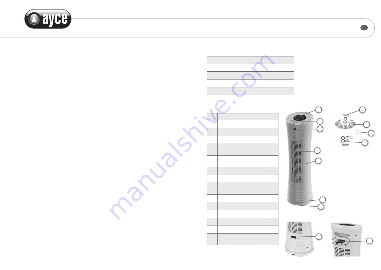 Ayce PTH1103T User Manual Download Page 9