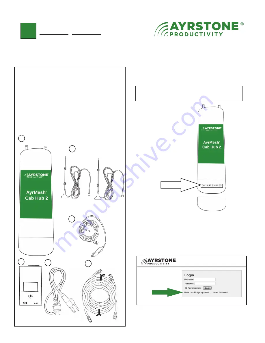 AYRSTONE AyrMesh Cab Hub 2 Quick Start Manual Download Page 1