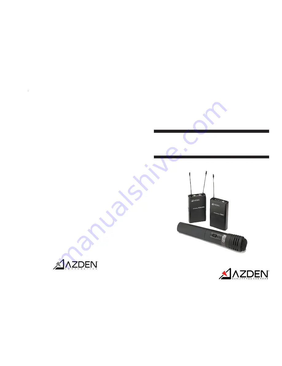 Azden 100HT User Manual Download Page 1