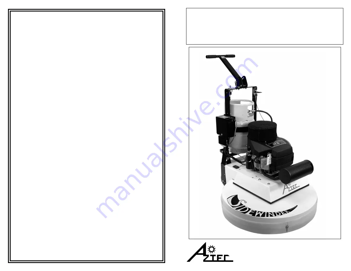 Aztec SIDEWINDER 24 Owner'S Manual Download Page 1