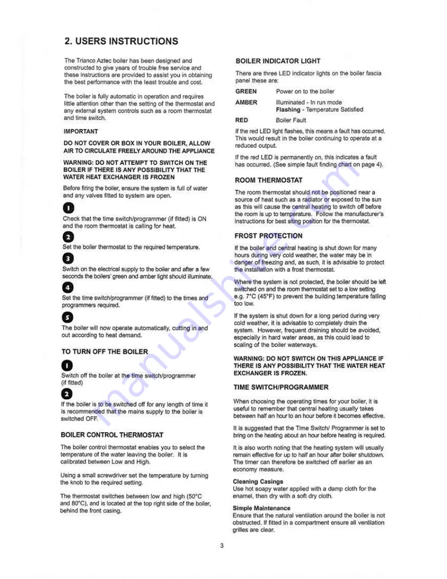 Aztec Trianco G.C.No. EB 897 01 User & Service Installation Instructions Download Page 7