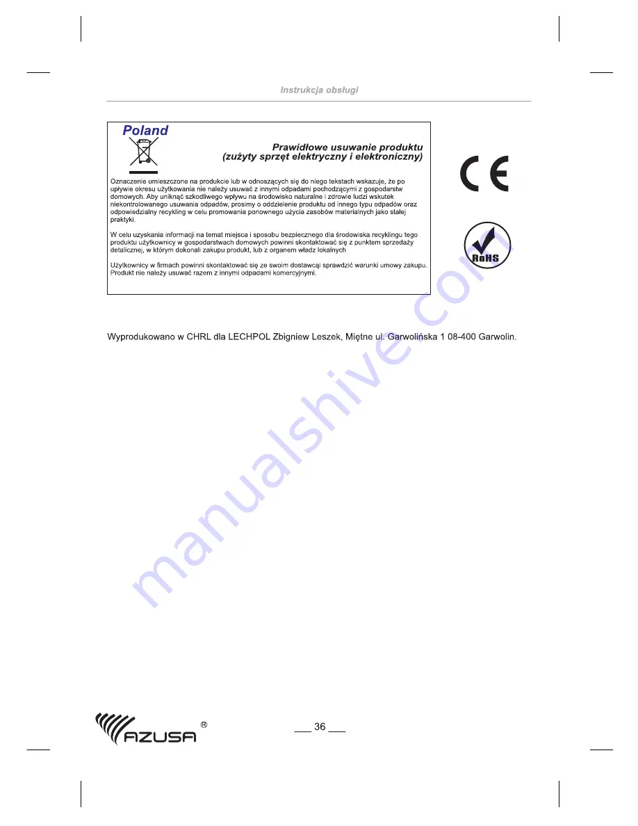 Azusa URZ0092 User Manual Download Page 36