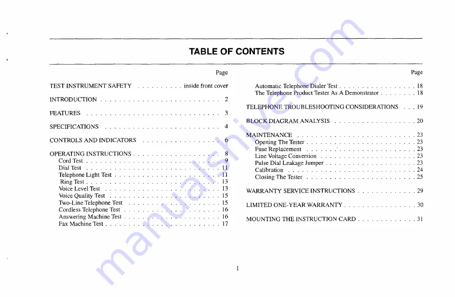 B+K precision 1045B Instruction Manual Download Page 3