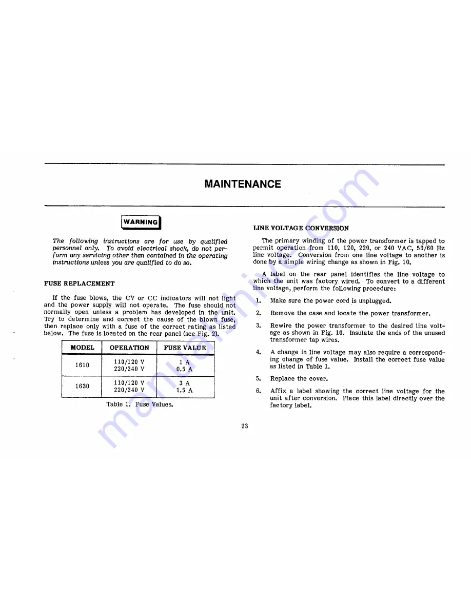 B+K precision 1610 Instruction Manual Download Page 25