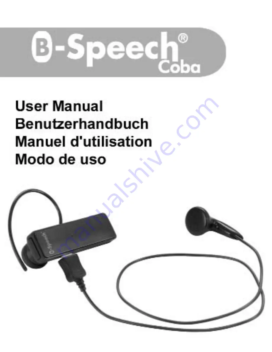 B-Speech Coba User Manual Download Page 1