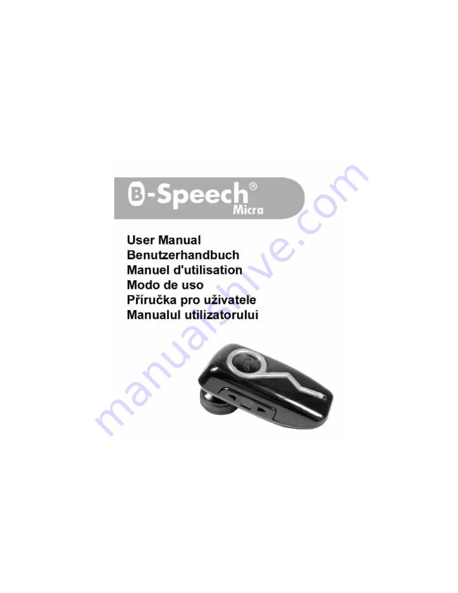 B-Speech Micra User Manual Download Page 1