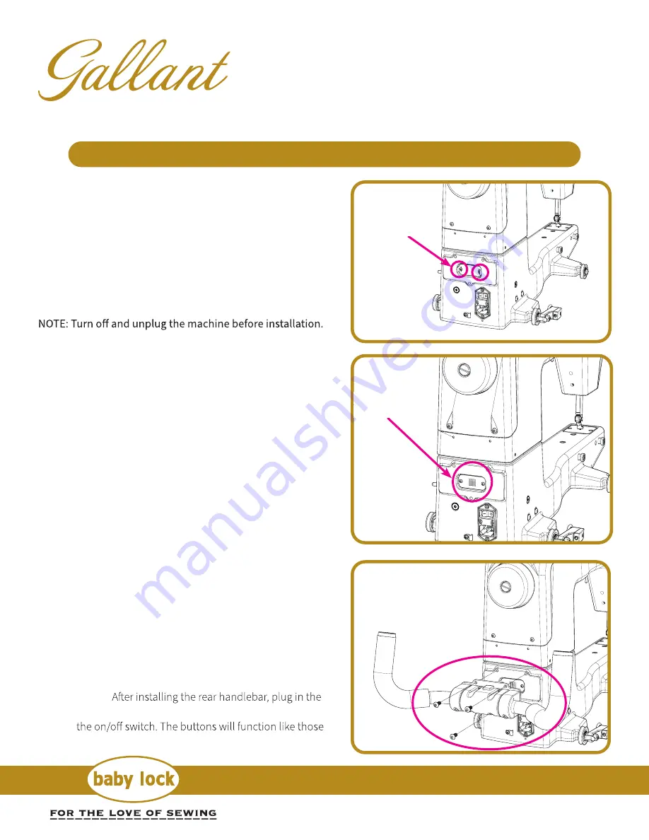 Baby Lock GALLANT BLGT15-RH Скачать руководство пользователя страница 1