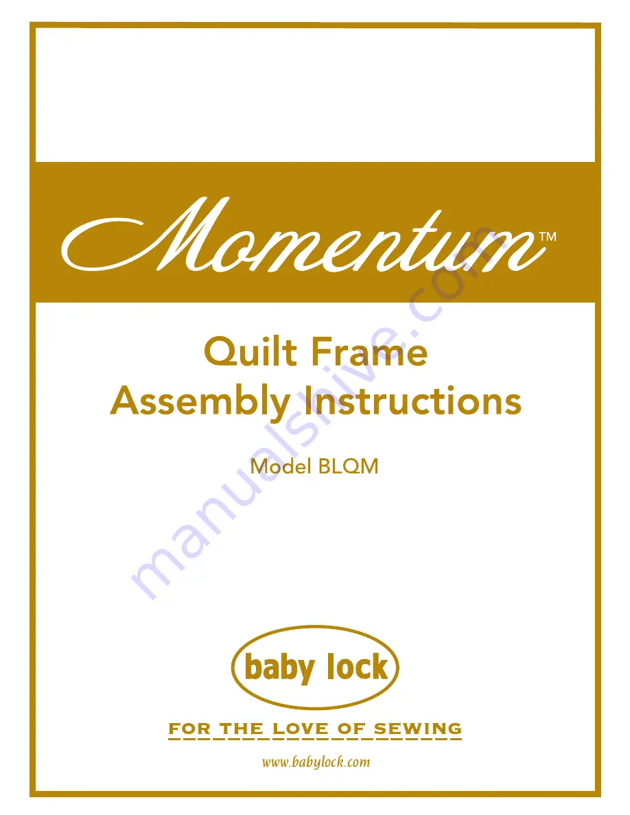 Baby Lock Momentum BLQM Скачать руководство пользователя страница 1