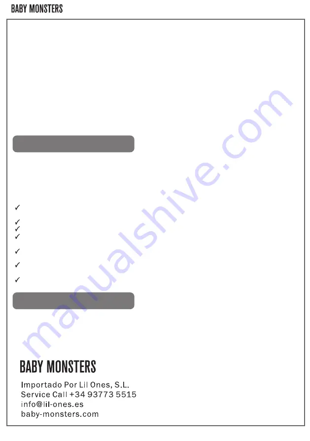 BABY MONSTERS BM40001 Instructions For Use Manual Download Page 10