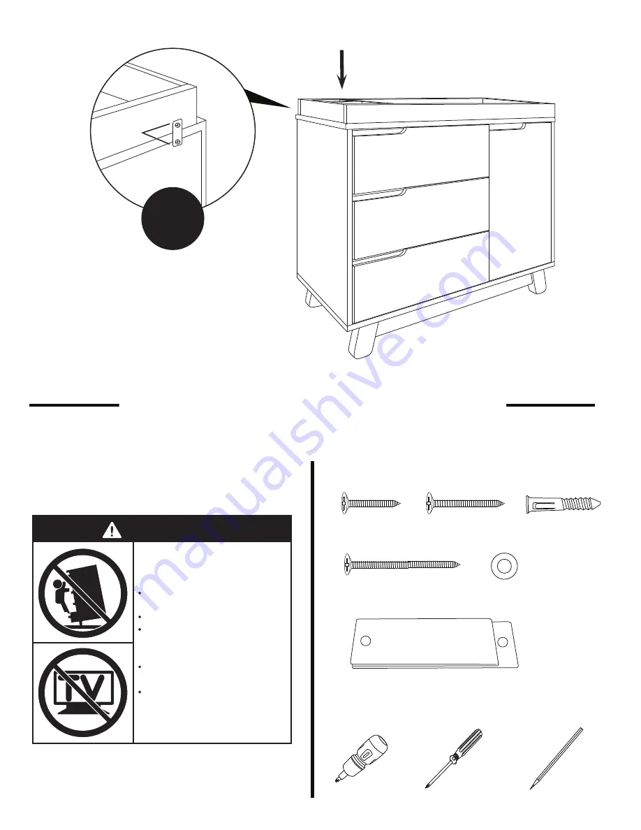 Babyletto Hudson 3-Drawer Changer Dresser Assembly Instructions Manual Download Page 17