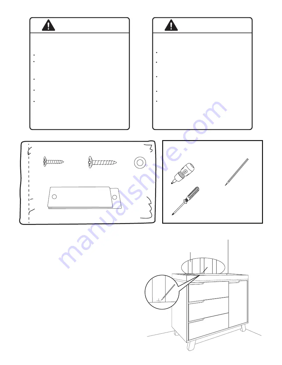 Babyletto Hudson 3 Drawer Changer Assembly And Operation Manual Download Page 15