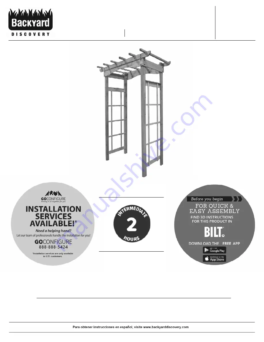 Backyard Discovery ABERDEEN ARBOR 1905610 Owner'S Manual & Assembly Instructions Download Page 1