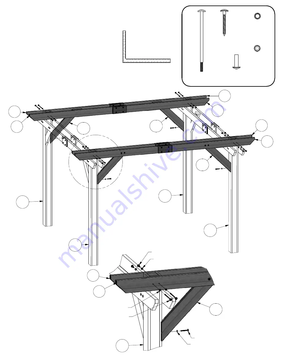 Backyard Discovery Cedar Pergola 6213 Скачать руководство пользователя страница 20