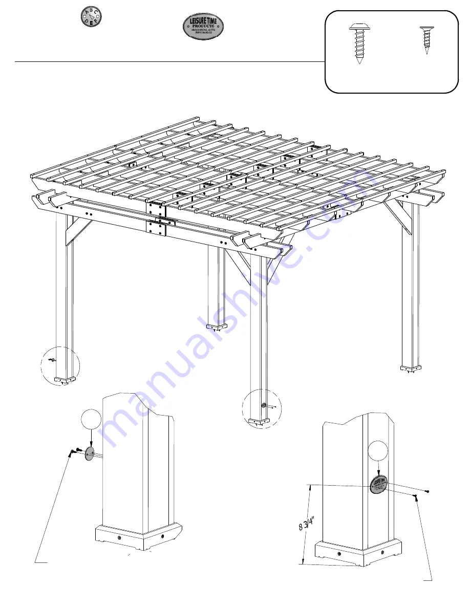 Backyard Discovery Cedar Pergola 6213 Owner'S Manual Download Page 30