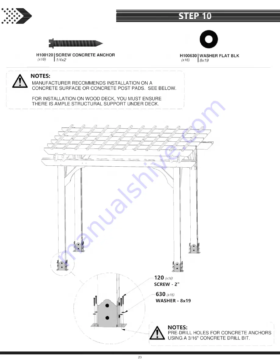 Backyard Discovery FAIRHAVEN 2101531 Owner'S Manual & Assembly Instructions Download Page 23