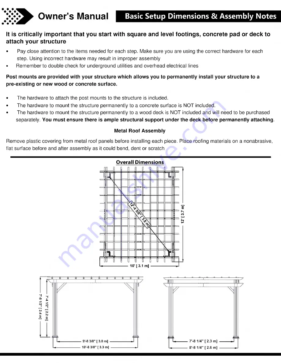 Backyard Discovery PERGOLA 2105089B Скачать руководство пользователя страница 2